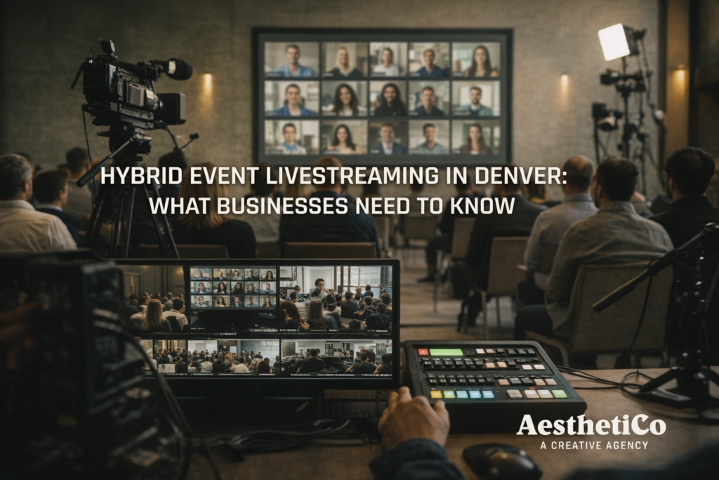 Hybrid event livestreaming Denver professional multi-camera setup with clear audio