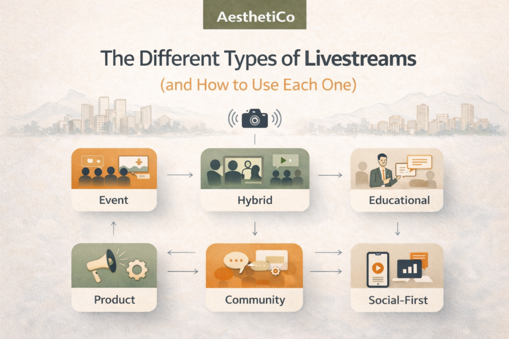 types of livestreams for events education and hybrid production